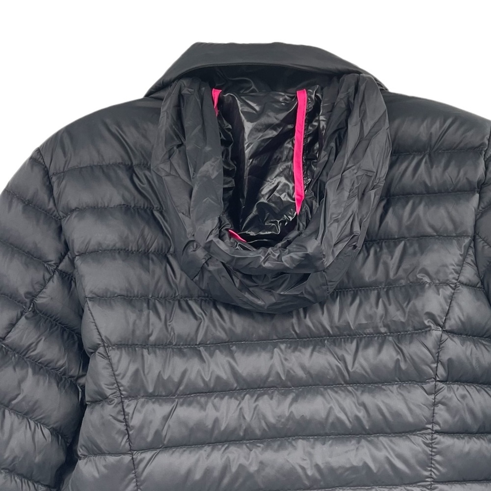 Kate Spade Quilted Down Puffer Full Zip Lightweight Hooded Jacket Black Small P - Picture 12 of 17